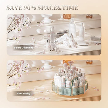 360° Rotating Makeup Organizer Spinning Vanity Organizer - Image 2