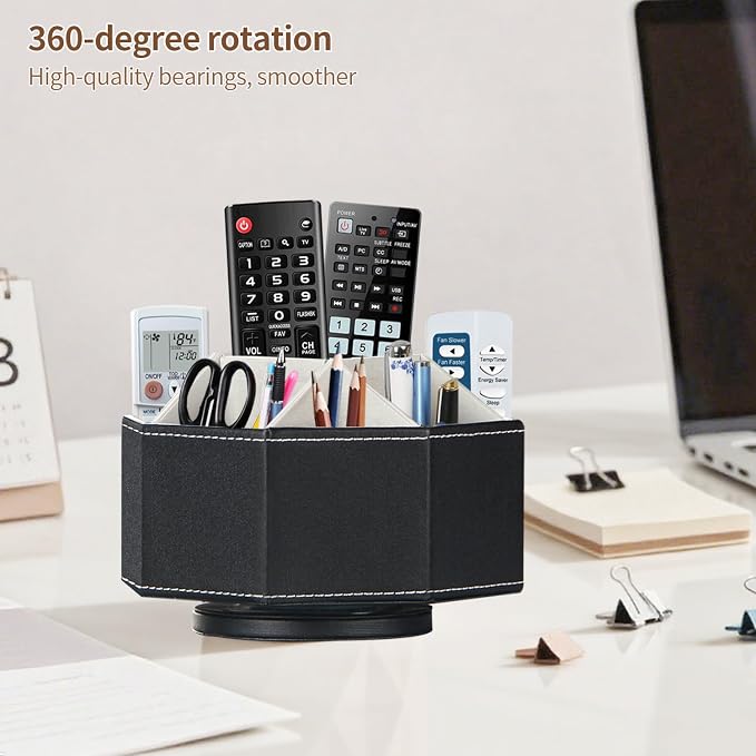 Remote Control Holder, Swivel 9 Rooms Desk Organizer and Decorations - Image 2