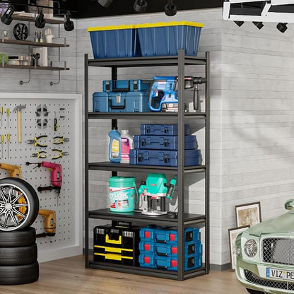 72" H Garage Shelving, 5-Tier Heavy Duty Shelving Unit, 3000LBS Adjustable - Image 2