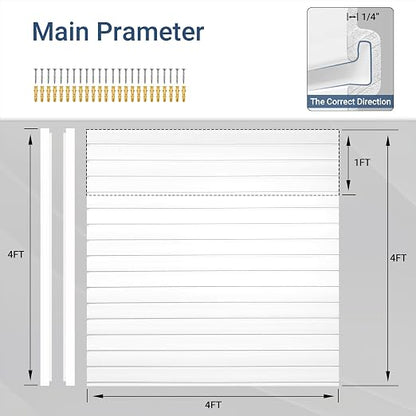 Slatwall Panel 4 FT x 4 FT, Interlocking Slat Wall Paneling, Wall Mounted PVC - Image 2