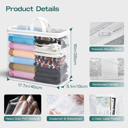 5PACK Clear Zippered Storage Bag - Image 2