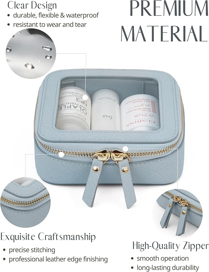 Popvibe Clear Makeup Bag Travel Cosmetic Case Transparent Toiletry Bag - Image 4
