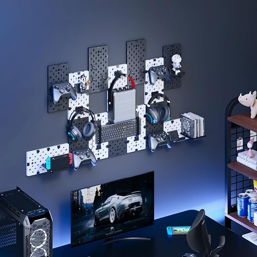 PEGZONE Controller and Headphone Holder Wall Mount, Modular Gaming Pegboard - Image 6