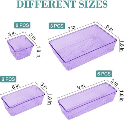 25 PCS Drawer Organizer Set, 4 Varied Size Bathroom and kitchen Drawer cabinet - Image 2