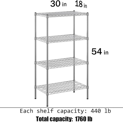 18" Deep x 30" Wide x 54" Height Wire Shelving Kit | 4-Tier | NSF Commercial - Image 3