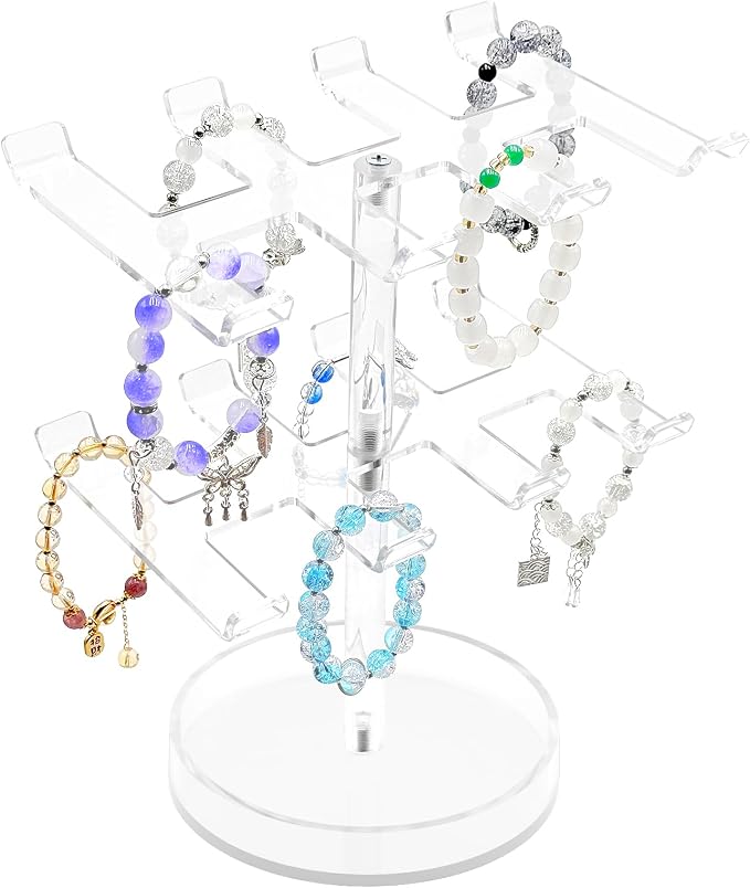 Bigfety Bracelet Holder Organizer, 2 Tier Acrylic Bracelet Display Stand by Bigfety