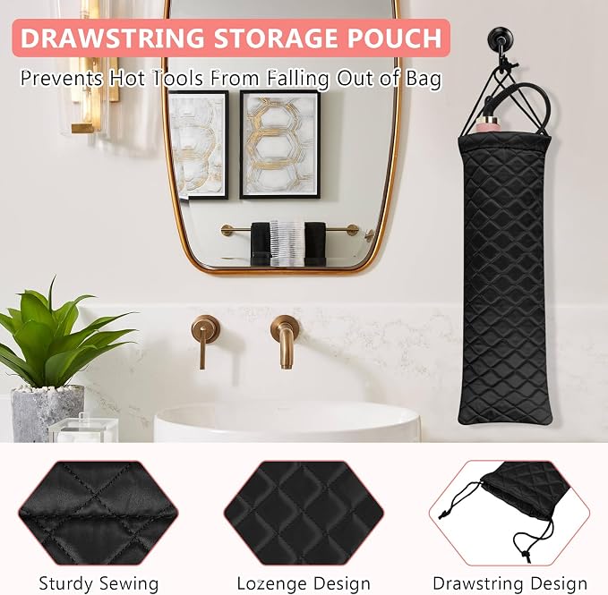 AMIJEAL Heat Resistant Hair Tools Organizer Bag Portable Travel Drawstring - Image 4