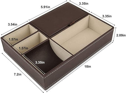 Baoyun Leather Valet Tray for Men, Mens Jewelry Organizer Box, Mens Nightstand - Image 6