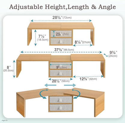 TEAMIX 42 inch Dual Monitor Stand Riser - Image 3