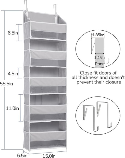 ULG 2 Pack 5-tier Over the Door Organizer Light Gray - Image 2