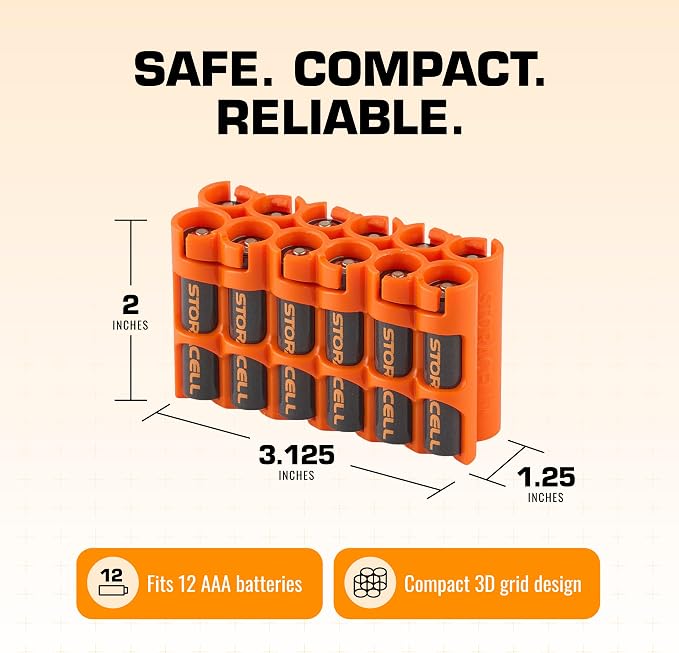 Storacell by Powerpax AAA Battery Storage Caddy, Holds 12 Batteries - Image 6