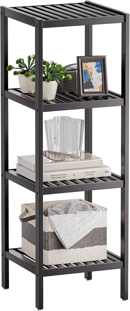 SMIBUY Bathroom Storage Shelf, 4-Tier Bamboo Rack Organizer by SMIBUY