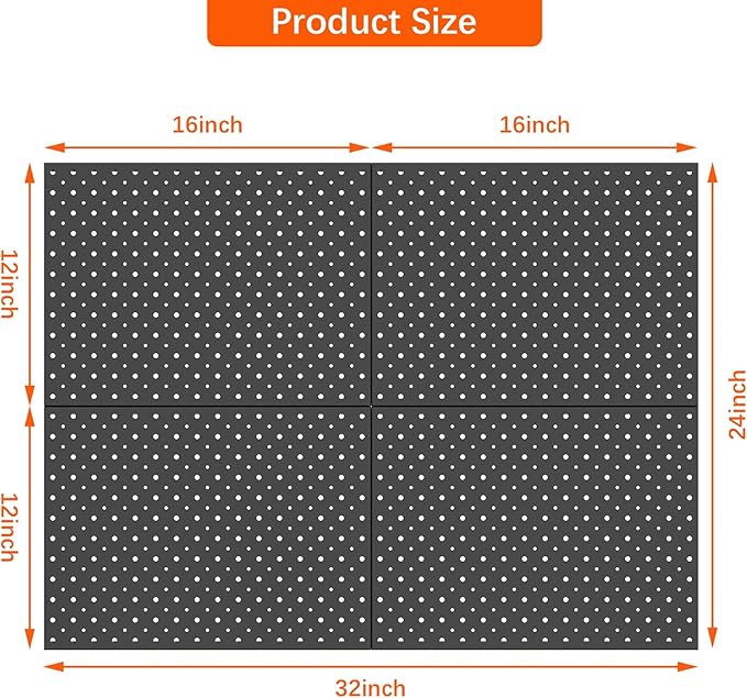 TORACK 4 PCS 12"x16" Metal Pegboard Panels - Image 3