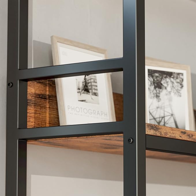 IRONCK Corner Bookshelf 5 Tiers, Industrial Corner Bookcase - Image 6