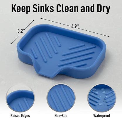 Zulay Kitchen Small Silicone Sponge Holder – Space-Saving Sink Organizer Tray - Image 4
