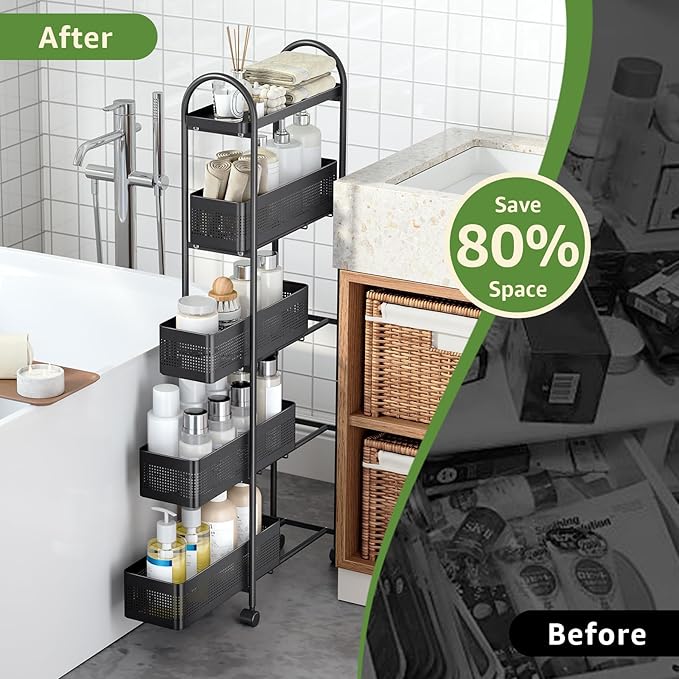 KINGRACK 5-Tier Slim Storage Cart - Image 7