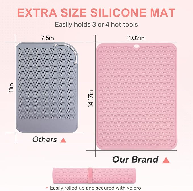 Oversize Silicone Heat Resistant Mat, Portable Travel Mat Cover - Image 3