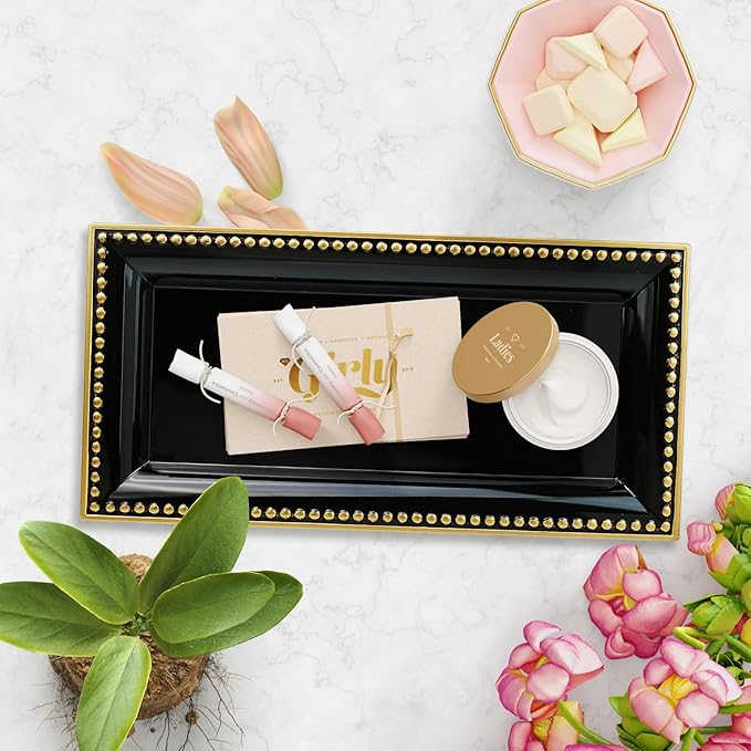 2 Pack Black Bathroom Vanity Tray - Image 2