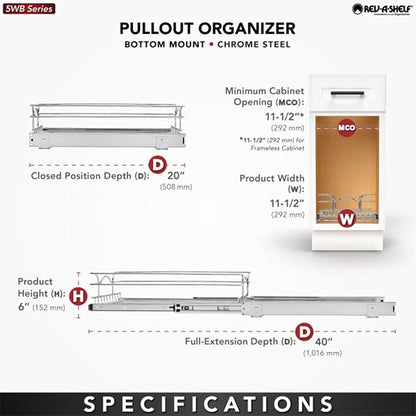 Rev-A-Shelf Kitchen Cabinet Pullout Shelf and Drawer Organizer Slide Out Pantry - Image 4