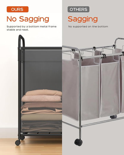 Laundry Basket with Wheels, Rolling Laundry Hamper, Laundry Sorter with - Image 9