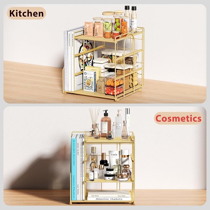 Gold Desk Organizer, 4-Tier Metal Paper Organizer - Image 4
