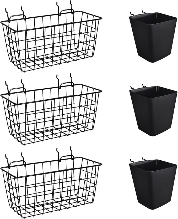Pegboard Basket Organizers, Peg Board Large Baskets Hooks Bins Cups Tool by GCORE