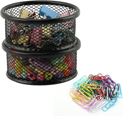Paper Clip Holder With 50PCS Colored paper clips, 2/4PCS Stackable PaperClip - Image 8