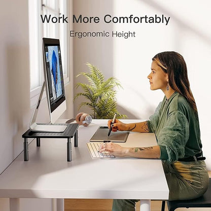 HUANUO Monitor Stand, Monitor Stand Riser 3 Height Adjustable, Monitor Riser - Image 3