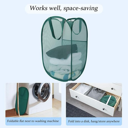 Upgraded 100L Extra Large Mesh Pop Up Laundry Basket - Image 5