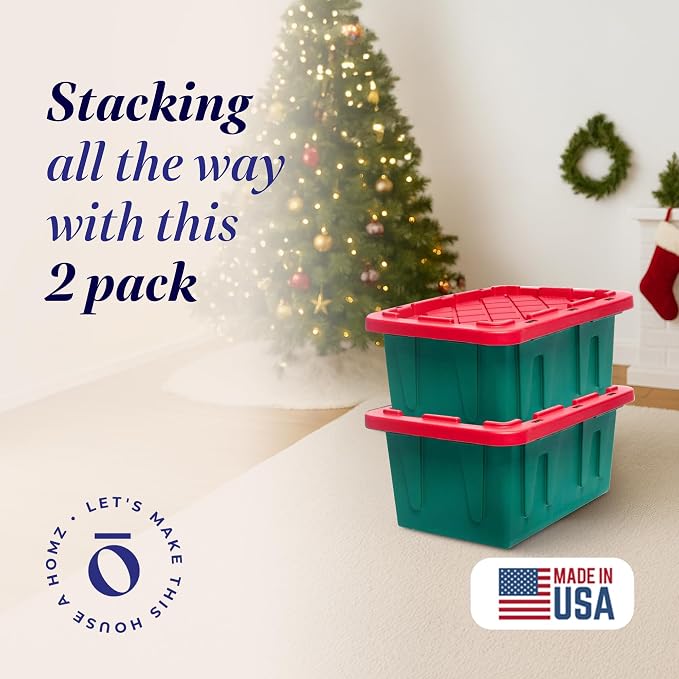 HOMZ 2-Pack Durabilt, Heavy Duty Plastic Storage Bins - Image 2