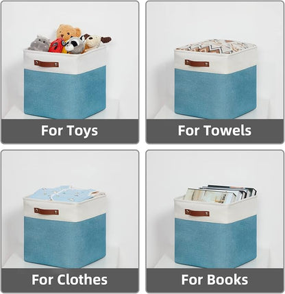 HNZIGE Fabric Storage Cubes Baskets, 13 Inch Cube Storage Bins - Image 6