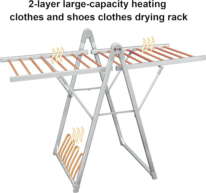 Electric Heating Clothes Drying Rack, Foldable Clothes Drying Rack, Suitable - Image 2