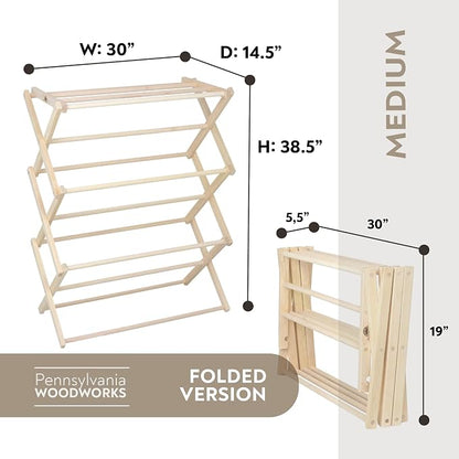 Pennsylvania Woodworks Premium American Maple Clothes Drying Rack - Image 5