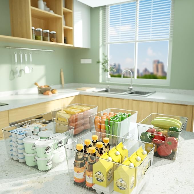 BALEINE Clear Plastic Storage Bins, Pantry Organization, BPA Free Stackable - Image 8