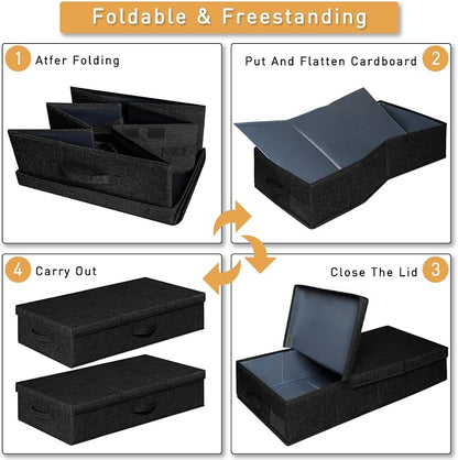 punemi Under Bed Storage Containers, Large Sturdy Under Bed Clothes Drawer - Image 4