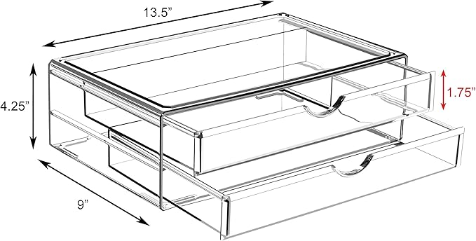 Sorbus Large Stackable Acrylic Drawers - Image 3