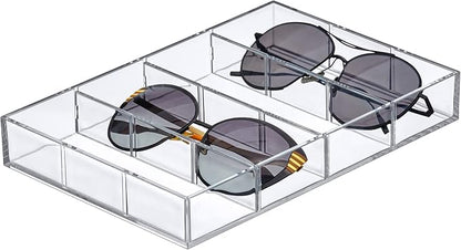 Amazing Abby - Soleil - Acrylic 4-Compartment Sunglass Organizer, Plastic by AmazingAbby