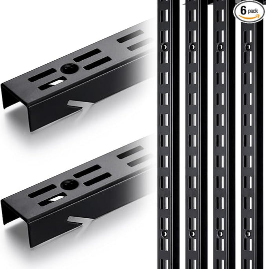 6 Pcs 47.5 Inches Shelf Rails Bracket Track Upright Closet System Hardware by Unknown
