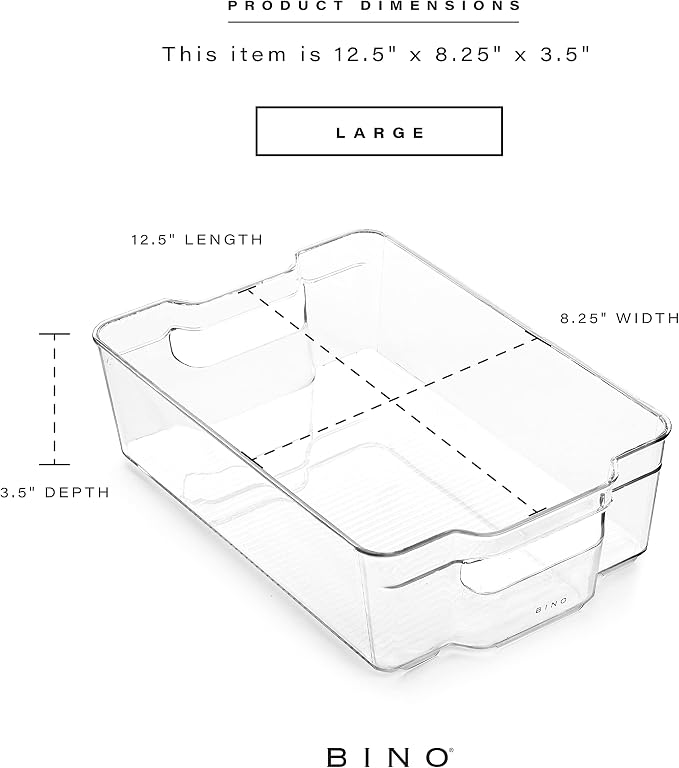 BINO | Stackable Plastic Storage Bins, Large - Image 3