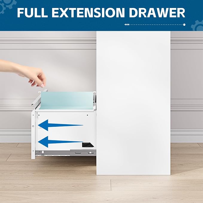 2-Drawer Metal File Cabinet, Lateral Vertical Filing Cabinets - Image 5