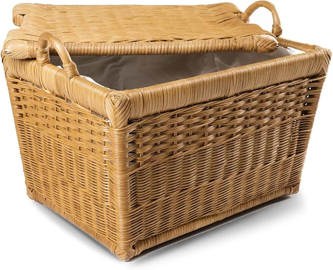 The Basket Lady Lift-Off Lid Wicker Storage Basket, 20 in L x 15 in W x 14 in H - Image 5