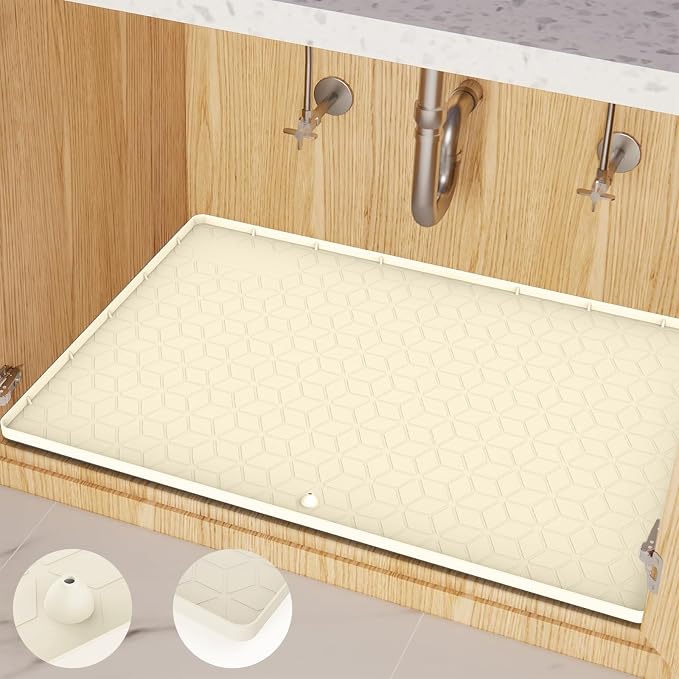 Under Sink Mat for Kitchen Silicone Waterproof Under Sink Liner, Flexible Sink by MIFADFAOtailoredtoyourhome