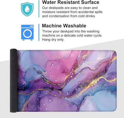 Purple Marble Ink Mouse Pad – Large Extended Desk Mat 35.43 x 15.75 in – - Image 4