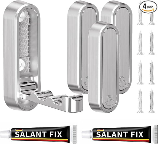 4-Pack Heavy Duty Zinc Alloy Folding Wall Hooks by CMRUI