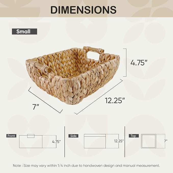 Small Rectangular Handwoven Wicker Basket - Image 7