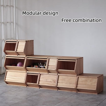 Stackable Solid Wood Storage Chests, Bins - Image 2