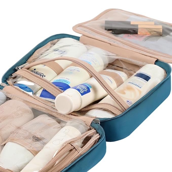 NISHEL Travel Toiletry Bag for Women, Makeup Essentials Organizer, Hanging Case - Image 5