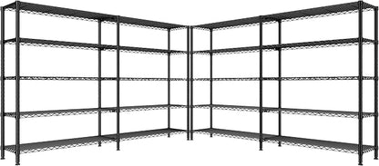 REIBII 70" W Storage Shelves Heavy Duty Load 1600LBS, Metal Shelving 5-Tier by REIBII