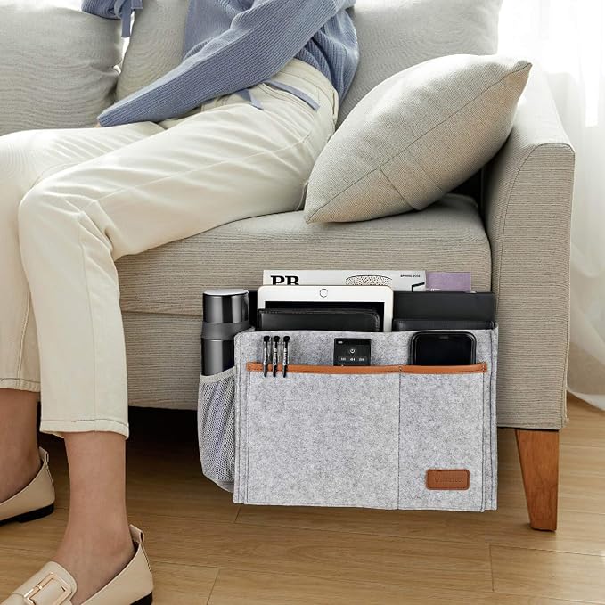 Bedside Caddy, Felt Bed Storage Organizer Hanging Bag Holder - Image 2