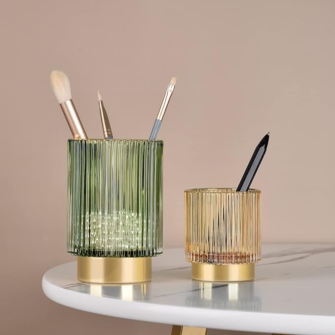 CANITORON Makeup Brush Holder, Glass Makeup Brush Holder Organizer Store - Image 2